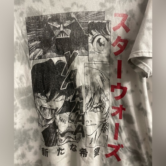 Star Wars Size Large Distressed Tye die Tee w/Animae - Picture 2 of 4